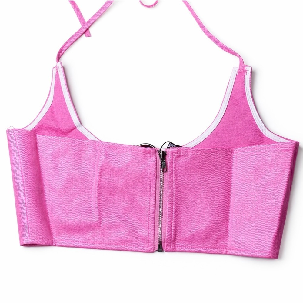 PrettyLittleThing - Pink Women's Crop Top - Picture 3 of 4